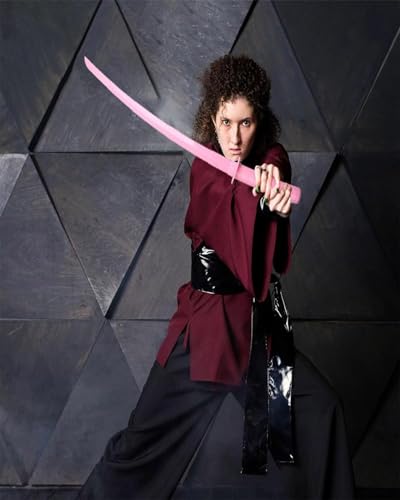 Image of 2PCS Samurai Sword, Samurai Sword, Decorative, Perfect for Cosplay and Gift Giving, Includes Black and Pink