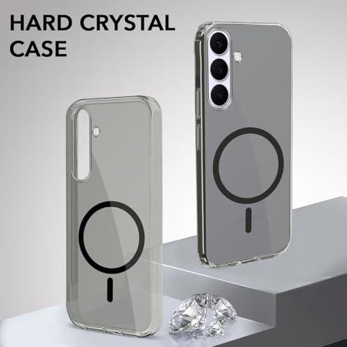 Image of Jkobi Lifetime Anti-Yellow MagSafe Compatible Clear Back Cover Case for Samsung Galaxy S25 FE (Sleek Hard Crystal | Shockproof and Camera Protection)