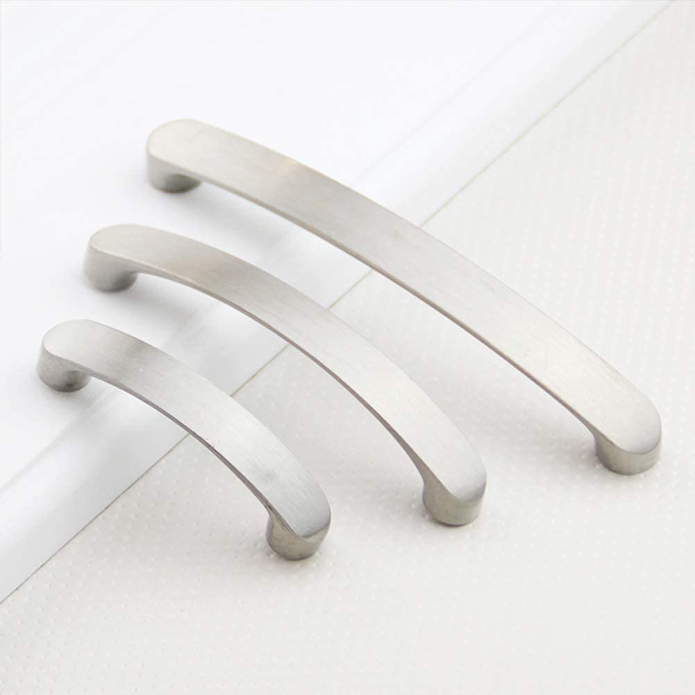 Set da 10 maniglie per ante armadio per mobili cucina, cassetti, mobili camera da letto, distanza fori 96MM/128MM/160MM, in Alluminio