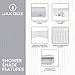 Jakooz Rollup Shower Curtain for Bathroom. Waterproof, 100% PEVA, Heavy Duty Shower Roller Blind Curtain for Bathtub. No rods, No Hooks, No Rings! (56