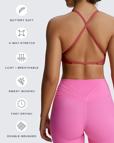 Image of Aoxjox Women's Workout Sports Bras Fitness Metamorph Sienna Twist Bra Yoga Crop Tank