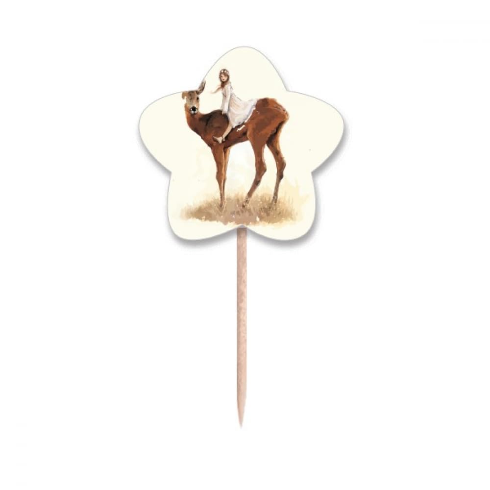 Pics cupcake motif cerf et étiquette étoile art déco pour buffet