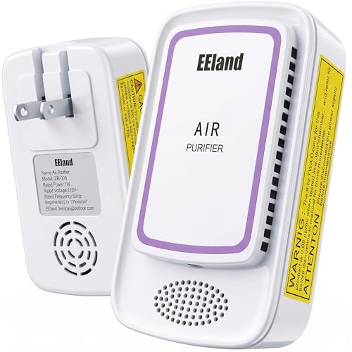Air Ionizer for Home - Plug In Negative Ion Generator, Cat Litter Deodorizer, Quiet Filterless Air Cleaner for Bedroom, Bathroom, Office & Kitchen, Compact Air Freshener for Smoke, Dust and Pet Odors