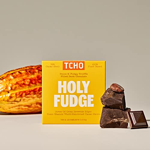 Tcho Holy Fudge 76% Dark Chocolate Bars (10 Pack) | Single Origin, Plant Based, Organic & Fair Trade, | Non Gmo, Non-Dairy, Vegan, Soy Free (2.5Oz Each) #TOP5