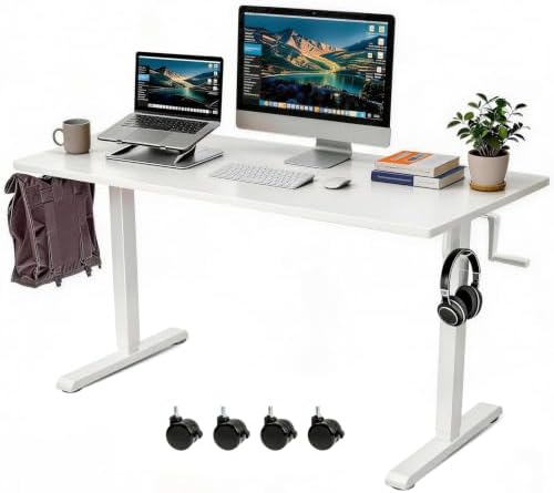 Whole Piece Manual Standing Desk Adjustable Height with Lockable ...