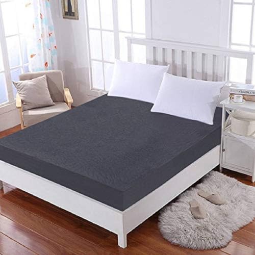 Image of Utopia Bedding Cotton Waterproof and dustproof Water absorbant Terry Fitted Mattress Protector (72x78 inches) Gray