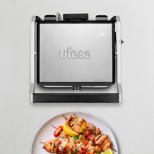 Miniatura 6 de Ufesa Grill Eléctrico Jaya 2000w Sandwichera, Plancha Cocina Eléctrica Y Parrilla, Apertura 180 , Temperatura Regulable, Placa Superior Adaptable En Altura, Placas Antiadherentes, Fácil Limpieza