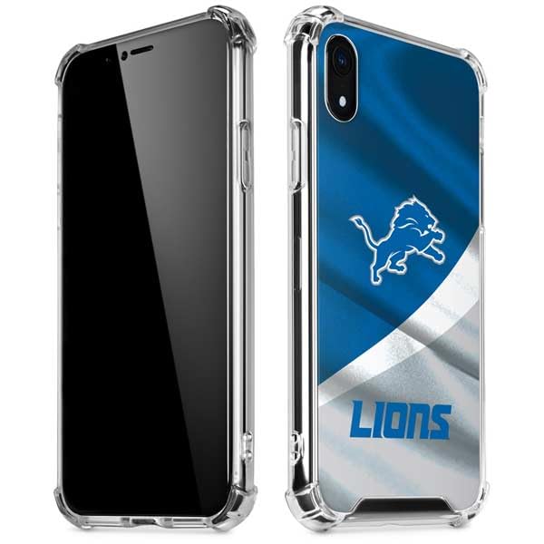 Skinit Clear Phone Case Compatible with iPhone XR - Officially Licensed NFL Detroit Lions Design