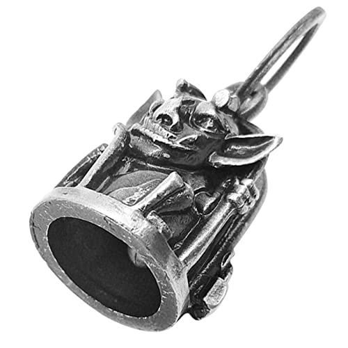 Dream Apparel Motorcycle Bell Guardian Angel Drive Away Gremlin, Biker Bell for Men Women Rider Riding, Good Luck Gift, Caged Monster, One Size