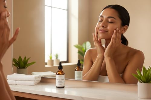 Qimli ClarityGuard Soft Glow Face Serum with Sweet Almond Oil, Olive Oil, Jojoba Oil, Rosehip Oil, and Vitamin E