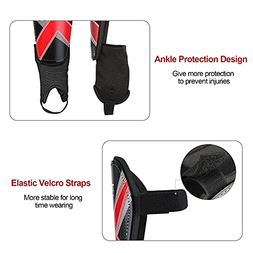 Image of TAGVO Soccer Shin Guards for Kids Youth - Protective Soccer Equipment for Boys Girls - Adults Men Women Soccer Shin Guards - Soccer Shin Pads for Kids 3-16 Years Old Girls Boys, High Impact Resistant