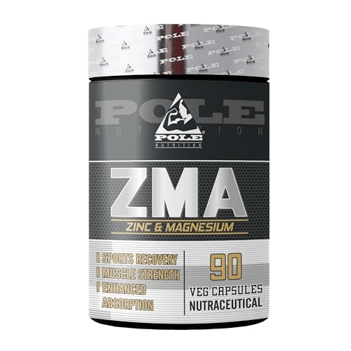 Pole Nutrition ZMA | 90 Veg Capsules 45 Servings | Premium Zinc Magnesium and Vitamin B6 Supplement for Recovery and Sleep Support