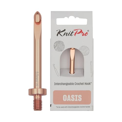 KnitPro Oasis Interchangeable Crochet Hooks (Inline) - 5.5mm Rose Gold Colored