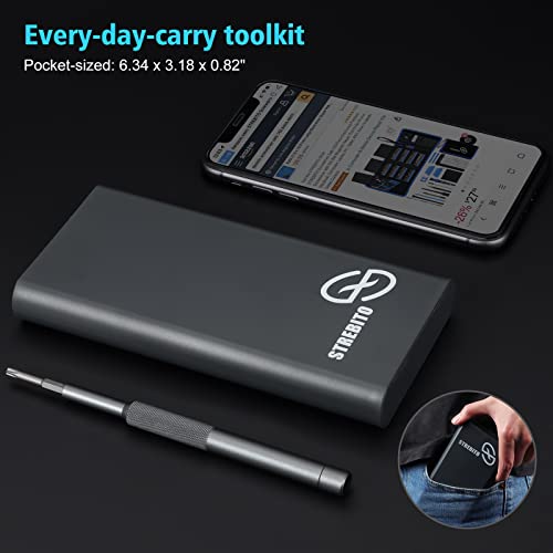 Strebito Small Screwdriver Set 39 In 1 Precision Screwdriver Set, Electronics Tool Kit Screwdriver Kit - Pc, Laptop, Rc, Computer, Phone Repair Kit, S2 Steel Long Bits - Torx, Pentalobe, Triwing #TOP6