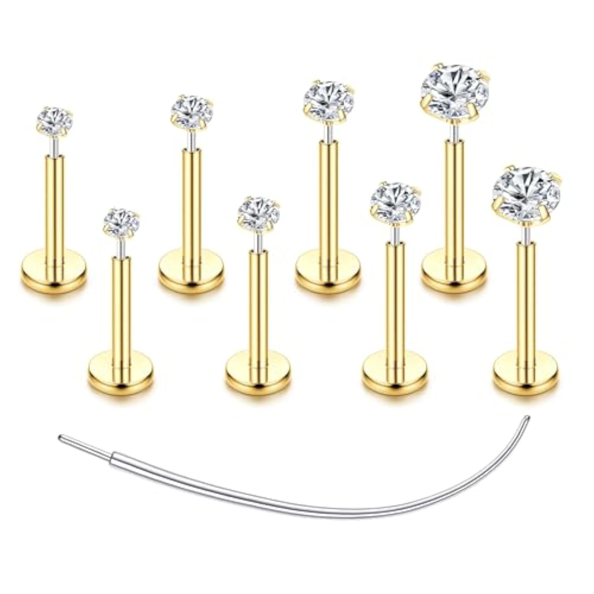 G23 Titanium Helix Piercing Jewelry, Wireless Tragus & Labret Set