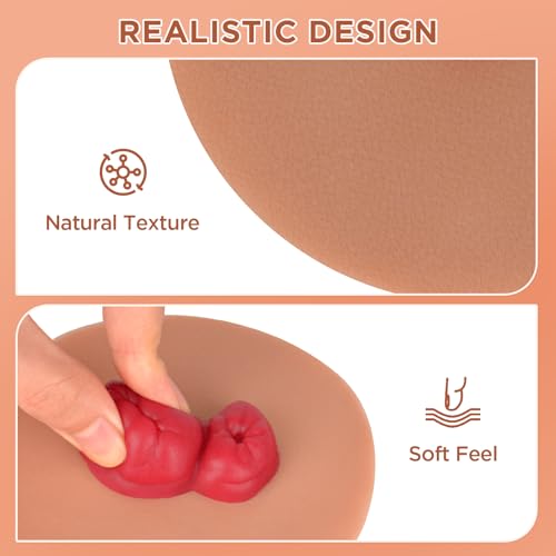 Image of Sticky Loop Ileostomy Simulators, Double-Barrel Stoma Training Model Set, Multi-Skin Tone Ostomy Care Practice Models for Medical Training and Patient Education - Tan