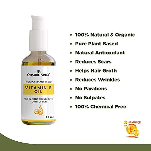 Organic Netra 100% Pure Plant Based Vitamin E Oil For Radiant,Moisturized Youthful Skin For Men and Womens, Reduces scars,stretch marks,wrinkles,... - Image 3