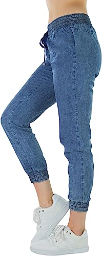 ToBeInStyle Women's Solid Print French Terry Jogger Pants3