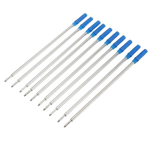 Lankater 10pcs Recharge Stylo Bleu Encre Stylos À Bille De Bureau Fournitures Scolaires Recharges De Remplacement