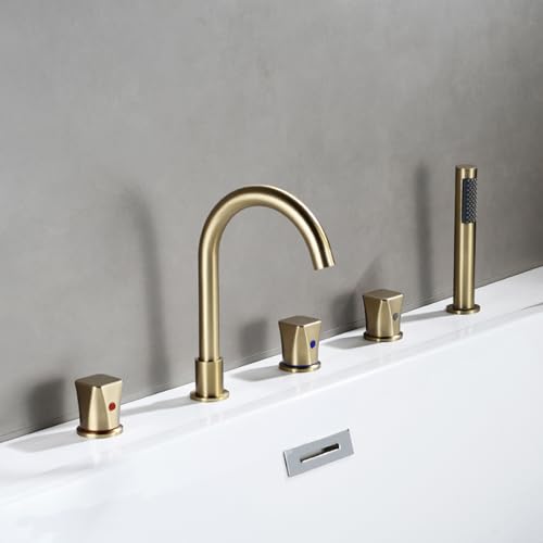 Robinet mitigeur de bain-douche avec bec pivotant à 360° et douchette chromée
