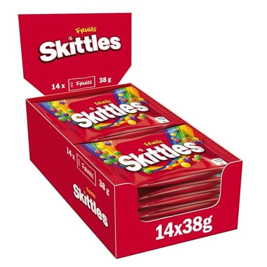 Skittles Crazy Fruits, Fruchtbonbons Großpackungen 14 x 38, Kaubonbons mit Fruchtgeschmack, Vegane Snacks (532g)