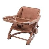 Feed Me 3-in-1 Travel High Chair Booster Seat for Infants and Toddlers - Transitional, Compact & Fits Any Chair, Swivel Tray, Toffee Brown