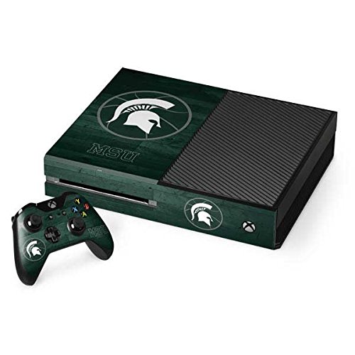 Skinit Decal Gaming Skin Compatible with Xbox One Console and Controller Bundle - Officially Licensed College Michigan State Basketball Courtside Design