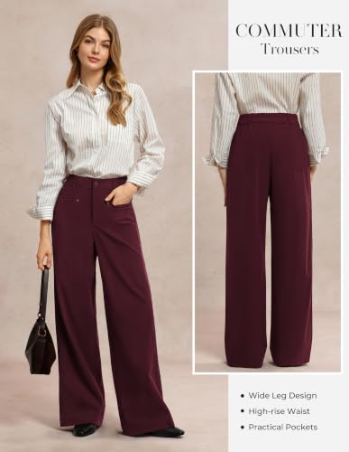 GRACE KARIN Corduroy Pants Women Casual Wide Leg Baggy Trousers Fall Winter — view 2