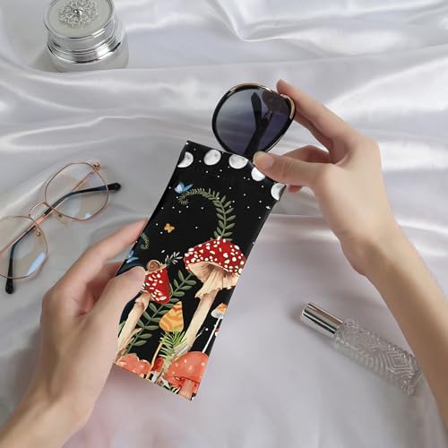 Image of Anikathy 2Pcs Sunglass Eyeglass Glasses Case Soft PU Leather with Cleaning Cloth Cute Glasses Pouch Bag for Men Women Girs