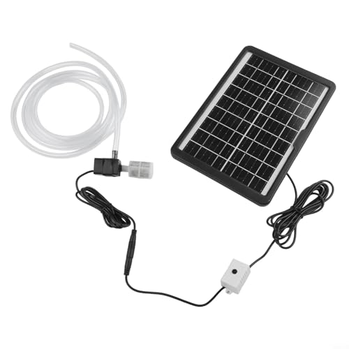FACULX Bomba solar de fuente de agua, panel de 6 W y 9 V con bomba sumergible de 12 V, caudal de 240 l/h, para estanque, jardín, pecera con filtro de tubo de 2 m