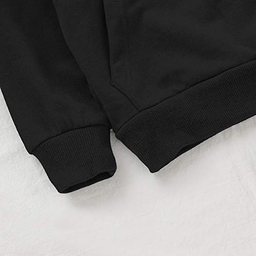 Modntoga Baby Sweatshirt 1-6 Years Old,Toddler Boy Girl Kids Autumn Winter Long Sleeve Solid Hooded Casual Tops Pullover (Black, 110(4T)) #TOP5