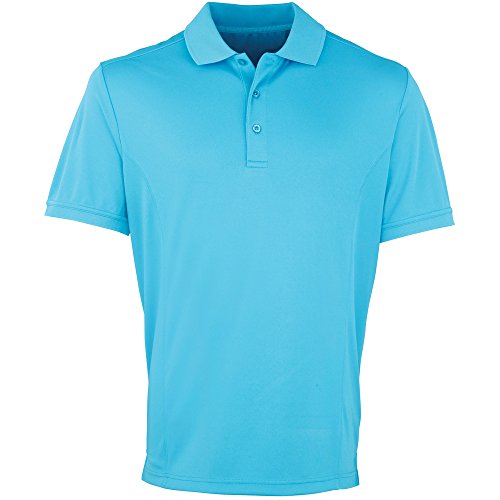 Premier Mens Mens Coolchecker Pique Polo Shirt Turquoise Turquoise 3XL - Chest 56  (142cm)
