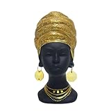 FLJZCZM African Women Statues for Home Decor, Vintage Black Lady Art Bust Figurines, Aesthetic Shelf and Table Ornaments, Decor Accents and Gifts for Women