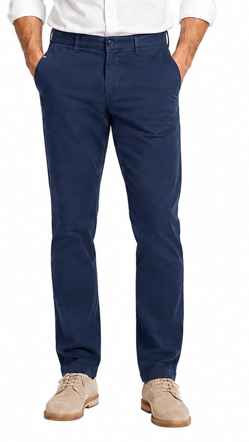 denro Men's Straight Fit Pure Cotton Trouser | Comfortable Mid-Rise Casual Formal Pants | Breathable Cotton Chinos with Button Closure & Side Pockets | Regular Wear Office Trouser for Men-picture-10