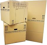 20 Jumbo Pack Of Strong Extra Large (XL) Cardboard Storage Packing Moving House Boxes with Carry Handles and Room List 53cm x 53cm x 41cm / 21''x 21''x 16'' 115 litres