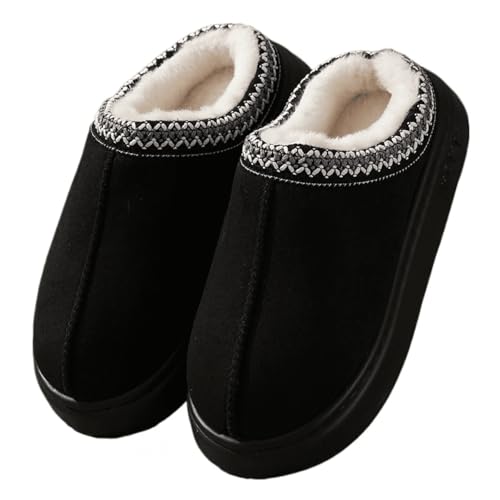 Cozy Platform Fuzzy Slippers for Women and Men Short Ankle Slippers with Anti-Slip Sole Lined with Warm Furry Perfect for Indoor & Outdoor Use 7