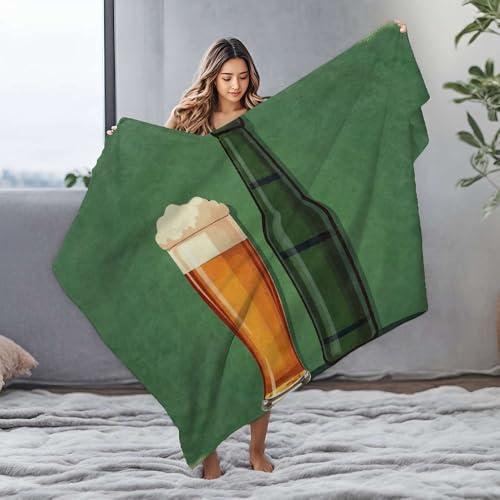 Plaid flanelle bière couverture douce pour soirée canapé