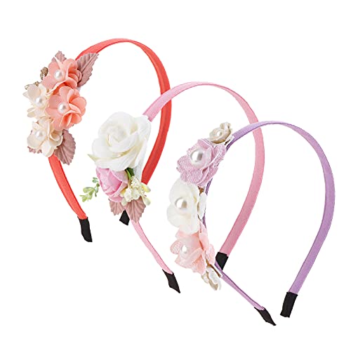 mligril Baby Girl Floral HairBand Headbands Hair Accessories Gifts Plastic Flower Crown for Girl and Women