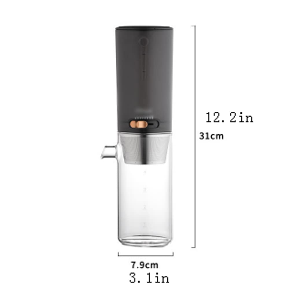 JITEM Macchina da caffè in vetro con gocciolatore freddo per caffè e tè, con flusso d'acqua regolabile, filtro in acciaio inox per caffè o tè