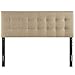 Modway Emily Tufted Button Linen Fabric Upholstered Full Headboard in Beige