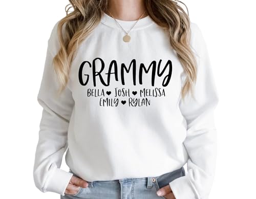 Personalized Grammy Sweatshirts with Grandchildren's Names, Custom Grandma Sweatshirt, Mother's Day Sweaters, New Grandma Gifts, Mama Birthday Gifts, Customization Nana Sweater, Gigi, Meme Crewneck