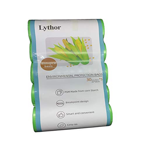 Compostable Trash Bags, 2.6 Gallon Small Disposable Compost Bags 150 Count Garbage Bags Made From Psm Starch-Based For Kitchen Bathroom Bedroom Office Trash Can #TOP6