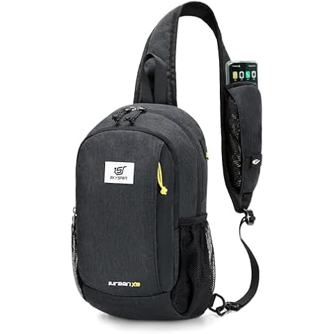 SKYSPER Sling Backpack with RFID Pocket Lightweight Crossbody Bag for Hiking Travel Shoulder Chest Bag for Men Women(Black) Cover