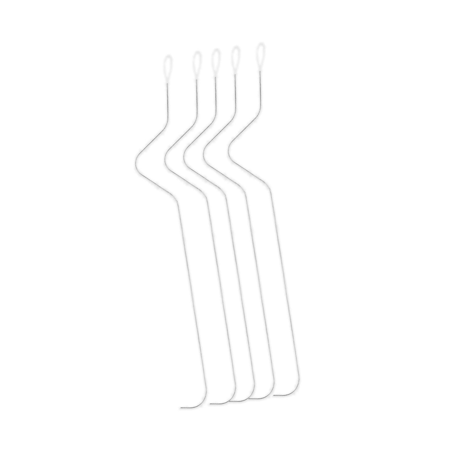 5Pcs Big Eye Beading Needle with Threader Curved Tip Bead Spinner Needle for Beading Project Bracelets Jewelry Making Bead Spinner