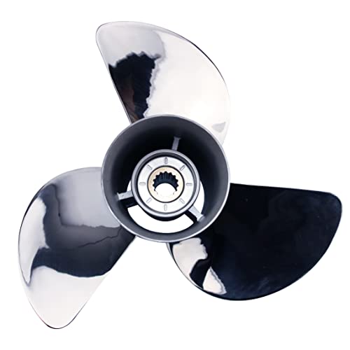 Image of CAPTAIN Boat Propeller fit Yamaha 115p 60 75 90 100 115 130 HP Outboard Engines, Stainless Steel 15 Spline Tooth Prop, RH, OEM
