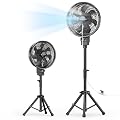 SprzAir Outdoor Misting Fan for Patios, 40000mAh Portable Oscillating Pedestal Fans with Mister Kit, Water Cooling Mist Standing Floor Fans for Outside Home, Bedroom, Backyard, Indoor & Outdoor