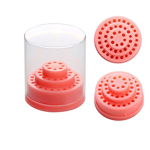 Gimiton Nail Drill Bits Holder Dustproof Stand Displayer Organizer Container 48 Holes Manicure Tools Acrylic Cover case Manicure Tools
