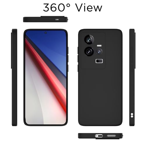 Image of Outlouders Back Cover for iQOO 11 5G | Camera Protection | Durable Soft Matte Silicone Bumper Case (Black)