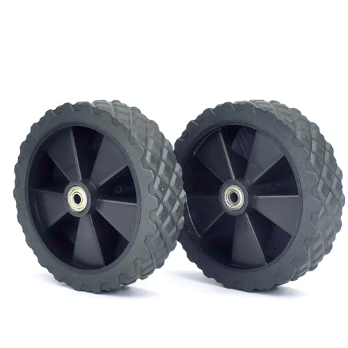 2 Pièces Roues de Camping en PVC de 11,7 cm avec Roulements à Billes, Adaptées aux Roues de Rechange pour Chariots, Camping-cars Pliants, Poubelles