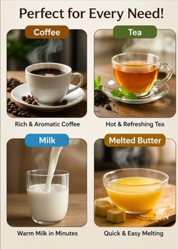 Image of Elegant Electric Coffee Maker Stainless Steel Kettle 600ml with Power Switch for Coffee Tea Milk Melted Butter Water Boiler